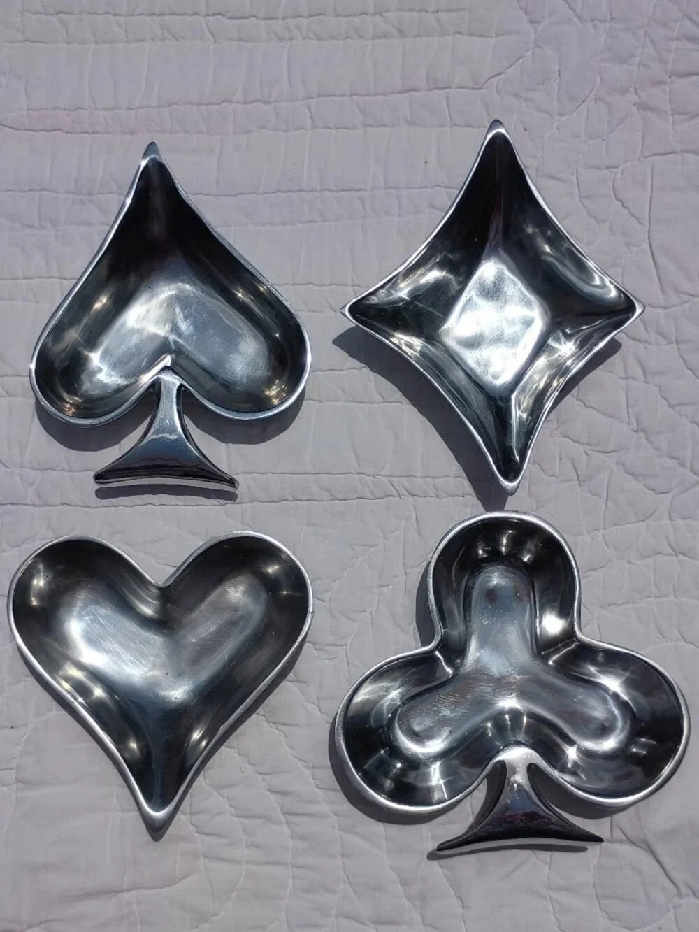 Metalworks International Casino Collection Playing Cards 4-Piece Appetizer Bowls